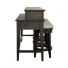 Liberty Furniture 792-OT-4PCS Mill Creek - 4 Piece Console Set (Bar Console & 3 Stools) - Peppercorn