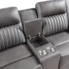 New Classic U2506-25-GRY Enzo - Console Loveseat With Dual Recliners - Gray