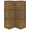 Coaster Fine Furniture 961638 Browning - 4-Panel Bamboo Room Divider Folding Screen - Walnut