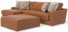 Jackson Furniture Industries 5045/73/75/28-26 Jackson Furniture Industries 5045/73/75/28-26 Minori - Italian Leather 2 Piece Sofa / Chaise With LSF Chaise And Cocktail Ottoman - Whiskey