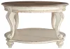 Ashley Furniture T743-0 Realyn - Oval Cocktail Table - White / Brown