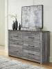 Ashley Furniture B1290/31/36/44/71/98 Bronyan - Queen Panel Bed - 5 Pc. - Dresser, Mirror, Chest, Queen Bed - Dark Gray