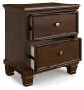 Ashley Furniture B685/31/36/46/56/58/94/92(2) Ashley Furniture B685/31/36/46/56/58/94/92(2) Danabrin - 8 Pc. - Dresser, Mirror, Chest, California King Panel Bed, 2 Nightstands - Brown