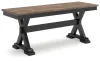 Ashley Furniture D634-00 Wildenauer - Large Dining Room Bench - Brown / Black