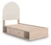 Ashley Furniture PCB1566B4 Ashley Furniture PCB1566B4 Arloster - Twin Upholstered Panel Bed With Side Storage Unit - Tan / White
