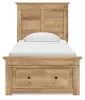 Ashley Furniture PCB1170B38 Ashley Furniture PCB1170B38 Makidern - Twin Panel Storage Bed With 2 Under Bed Storage Units And Storage Footboard - Tan