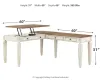 Ashley Furniture H743H2 Realyn - L Shaped Desk With Lift Top - White / Brown