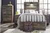 Ashley Furniture B211B11 Ashley Furniture B211B11 Drystan - Twin Panel Bed With 4 Side Drawers - Brown / Beige