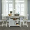 Liberty Furniture 62WH-CD-5GTS Liberty Furniture 62WH-CD-5GTS Lindsey Farm - 5 Piece Gathering Table Set - Weathered White & Sandstone