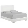 CoasterEssence 203501KW Felicity - Wood California King Panel Bed - White High Gloss