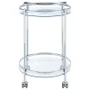 CoasterEveryday 181367 Chrissy - Round Glass Shelf Metal Bar Cart - Chrome