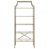 CoasterEssence 804393 Serena - 5-Shelf Glass Bookshelf - Gold