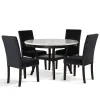 New Classic 41-400-BKD4C Celeste - Round Dining Table & 4 Chairs - Black