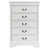 Coaster Fine Furniture 202445 Louis Philippe - 5-Drawer Bedroom Chest - White