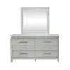 Liberty Furniture 781-BR-DM Reflections - Dresser & Mirror - Pearl White / Rhinestone