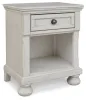 Ashley Furniture B742-91 Robbinsdale - One Drawer Night Stand - Antique White