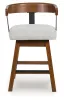 Ashley Furniture D594-224 Ralene - Upholstered Swivel Barstool (Set of 2) - Medium Brown