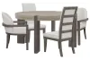 Pulaski Furniture P402230-KIT37 Pulaski Furniture P402230-KIT37 Anderson Park - Round Dining Table With 2 Upholstered Side Chairs And 2 Host Chairs - Moose Trail / Frontier Brown