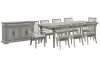Pulaski Furniture P091240-KIT42 Pulaski Furniture P091240-KIT42 Madison Ridge - Extendable Leg Dining Table With 6 Side Chairs, 2 Arm Chairs And Server - Bluff Gray