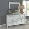 Liberty Furniture 417-BR-DM Allyson Park - Dresser & Mirror (8 Drawer Dresser) - Wirebrushed White / Charcoal