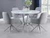 CoasterElevations 110321-S5 Abby - 5 Piece Round Dining Table Set - White High Gloss
