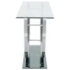 CoasterEssence 704989 Danville - U-Shaped Glass Top Entryway Console Table - Chrome