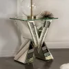 CoasterElevations 723447 Taffeta - Glass Top Mirrored Acrylic End Table - Silver