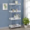 CoasterEssence 803402 Ember - 4-Shelf Bookshelf White High - Gloss And Chrome