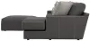 Jackson Furniture Industries 5045/63/76/28-28 Jackson Furniture Industries 5045/63/76/28-28 Minori - Italian Leather 2 Piece Sofa / Chaise With RSF Chaise And Cocktail Ottoman - Steel