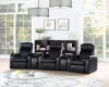 CoasterEssence 600002 Cyrus - Upholstered Home Theater Storage Wedge Console - Black