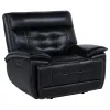 Coaster Fine Furniture 609613PP Hewitt - Leather Upholstered Dual Power Recliner Chair - Black