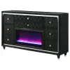 Coaster Fine Furniture 223163FB Lorient - 8-Drawer LED Bedroom Flame Box Dresser - Black