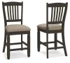 Ashley Furniture D736-124 Tyler Creek - Upholstered Barstool (Set of 2) - Black / Grayish Brown