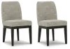 Ashley Furniture D984-01 Burkhaus - Dining UPH Side Chair (Set of 2) - Beige / Dark Brown
