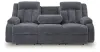 Ashley Furniture PC2140599 Observation - Reclining Power Sofa With Drop Down Table - Steel