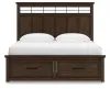 Ashley Furniture B849B4 Taffenbrook - King Panel Storage Bed - Medium Brown