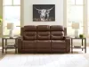 Ashley Furniture PCU1160215A Knightington - Power Reclining Sofa With Audio Seating - Brown