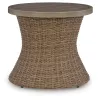 Ashley Furniture PCP790-706 Laguna Heights - Round End Table With Umbrella Option - Beige