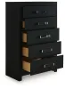 Ashley Furniture PCB1115-46 Ashley Furniture PCB1115-46 Maeling - Five Drawer Chest - Black