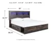 Ashley Furniture B211B51 Ashley Furniture B211B51 Drystan - King Bookcase Bed With 2 Side Drawers - Brown / Beige