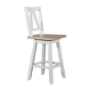 Liberty Furniture 62WH-B250324 Liberty Furniture 62WH-B250324 Lindsey Farm - Counter Height Swivel Chair - Weathered White & Sandstone