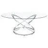 CoasterEssence 722373 Warren - 3 Piece Oval Glass Top Coffee Table Set - Chrome