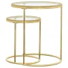 CoasterElevations 935936 Maylin - 2 Piece Round Glass Top Nesting Table Set - Gold