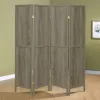 CoasterEveryday 961415 Deepika - 4-Panel Room Divider Folding Screen - Gray Driftwood