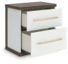 Ashley Furniture PCB1108-92 Kendanport - Two Drawer Night Stand - Brown / White