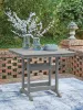 Ashley Furniture PCP227-632 Sanctuary Beach - Square Counter Table With Umbrella Option - Dark Gray