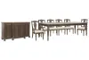 Pulaski Furniture P412240-KIT26 Pulaski Furniture P412240-KIT26 Saddle Creek - Extendable Leg Dining Table With 4 Wood Back Side Chairs, 2 Arm Chairs And Server - Timber Brown
