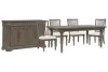 Pulaski Furniture P413240-KIT2 Pulaski Furniture P413240-KIT2 Madison Ridge - Extendable Leg Dining Table With 4 Side Chairs And Server - Natural Bark