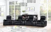 CoasterEssence 600001-S4A Cyrus - Upholstered 7 Piece Home Theater Seating - Black
