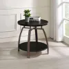 CoasterEssence 722207 Dacre - Round Engineered Wood Top Side End Table - Dark Gray